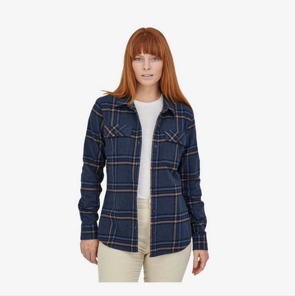 Patagonia Plaid Blue Women Shirt